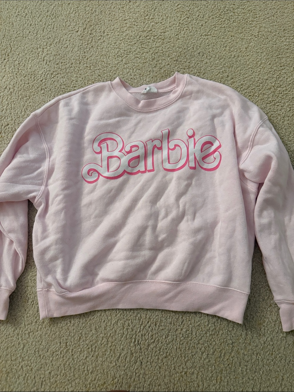 Barbie Light Pink Logo Crew Sweatshirt